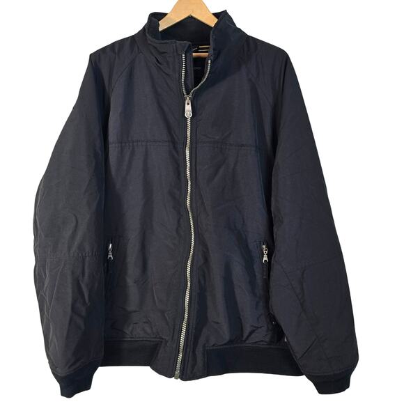 Lands End Squall Jacket Men's XXL Black Fleece Lined Outdoors Nautical Utility - Picture 1 of 11